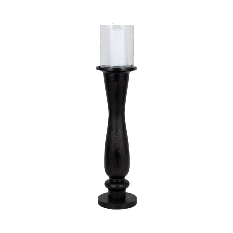 27" Traditional Hurricane On Pedestal, Black - Al Rugaib Furniture