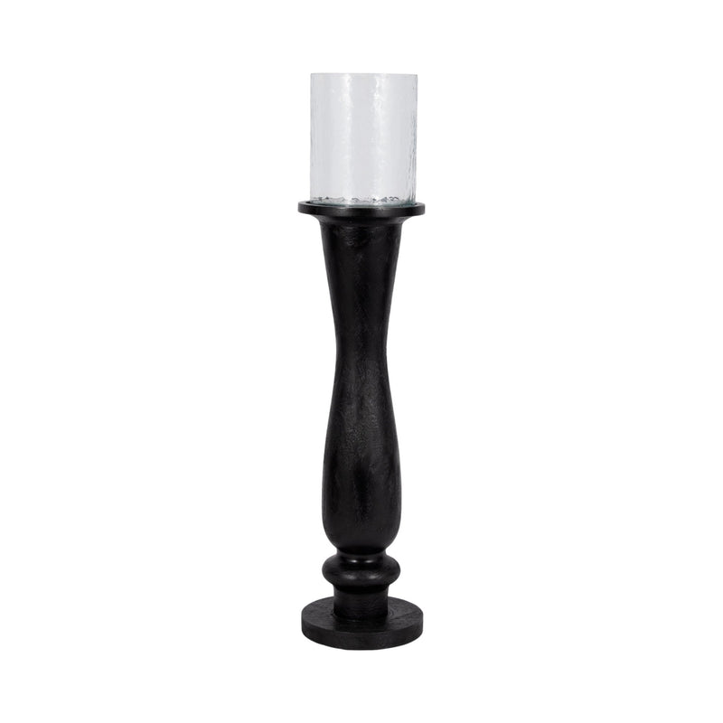 27" Traditional Hurricane On Pedestal, Black - Al Rugaib Furniture
