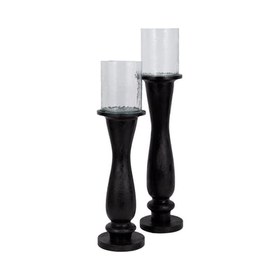 27" Traditional Hurricane On Pedestal, Black - Al Rugaib Furniture