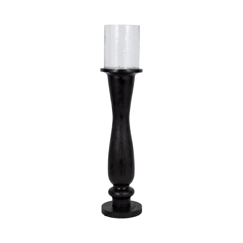 27" Traditional Hurricane On Pedestal, Black - Al Rugaib Furniture