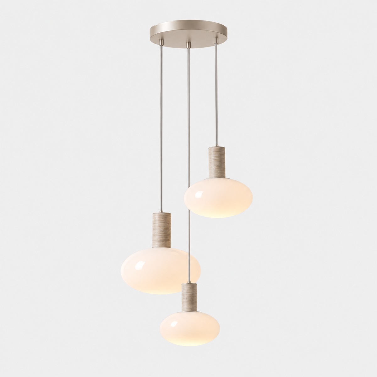 Pearls Travertine Chandelier with Glass Globe - H 38 CM