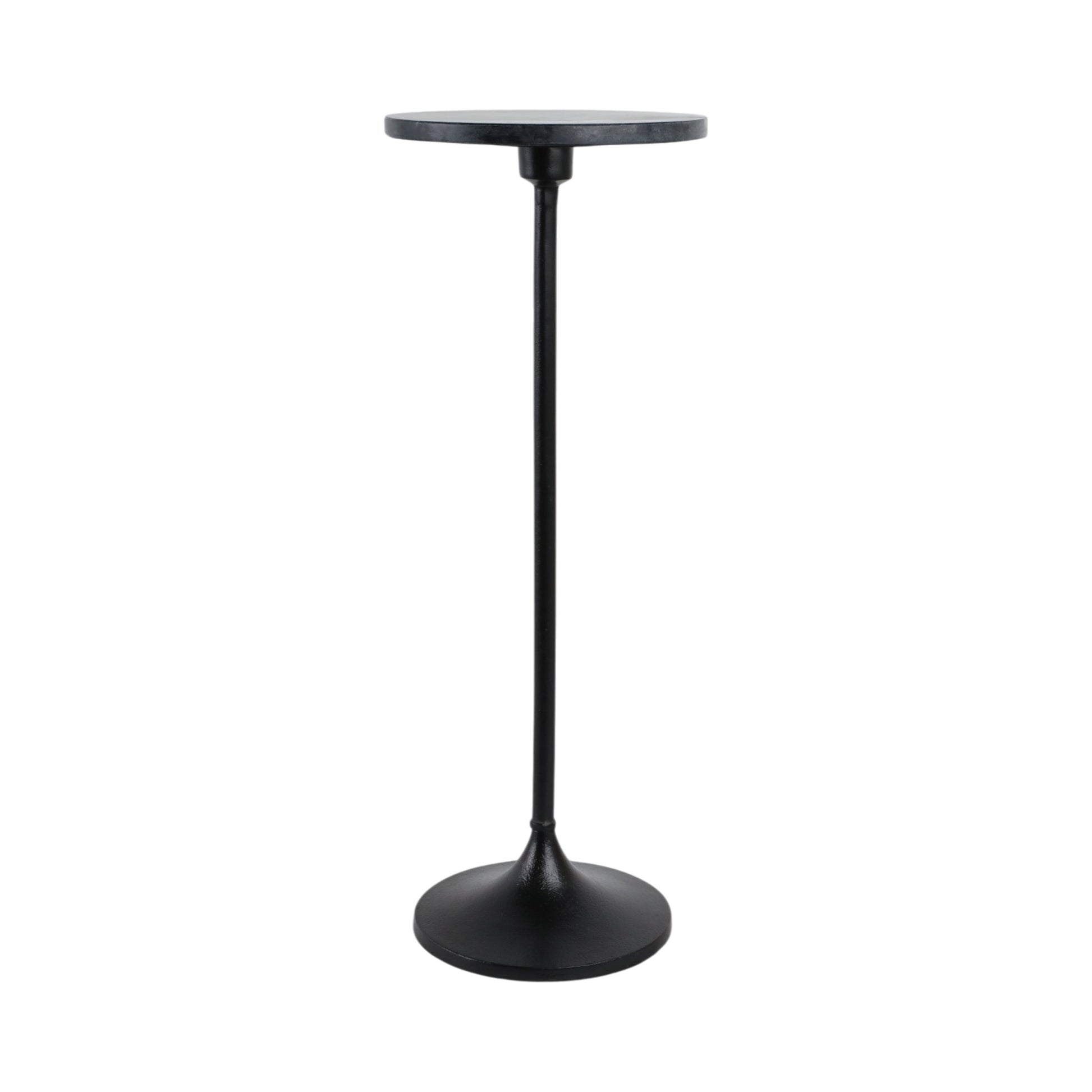 27X10" MARBLE TOP DRINK TABLE, BLACK Accent & End Tables| Sagebrook Home