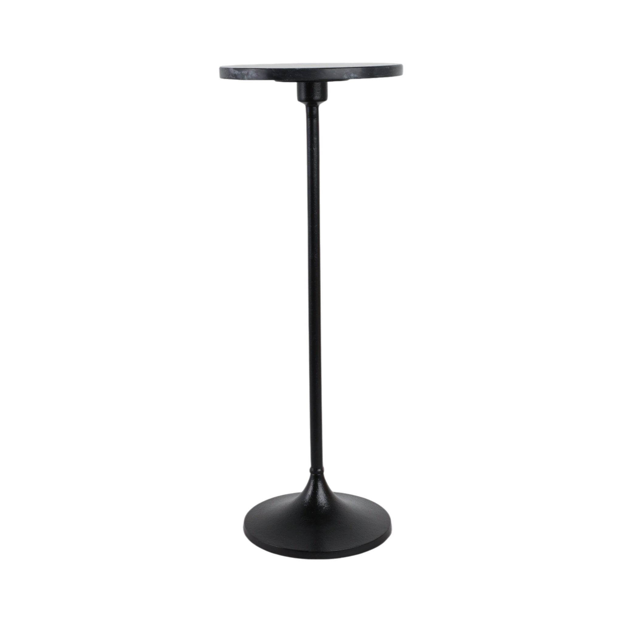 27X10" MARBLE TOP DRINK TABLE, BLACK Accent & End Tables| Sagebrook Home