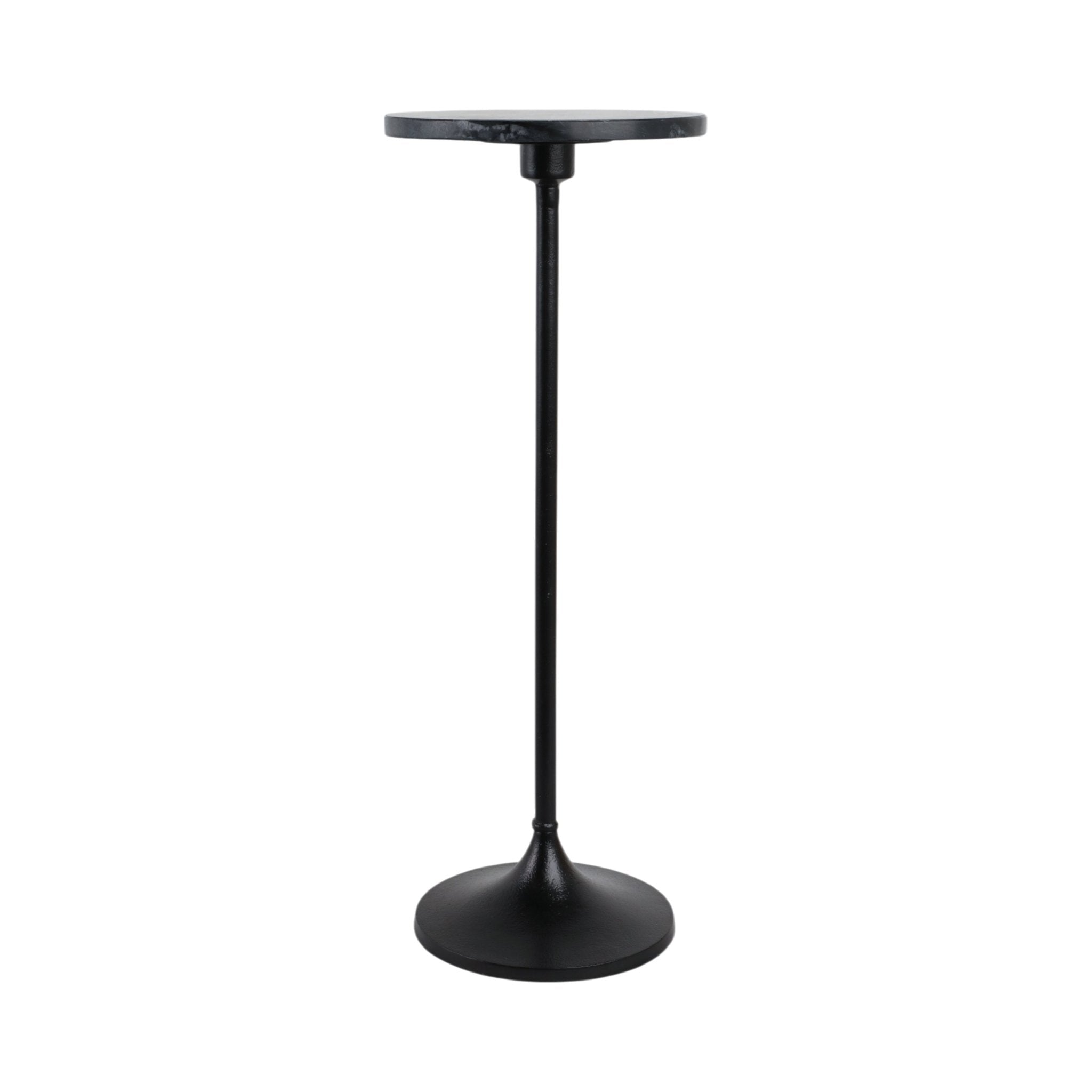 27X10" MARBLE TOP DRINK TABLE, BLACK Accent & End Tables| Sagebrook Home