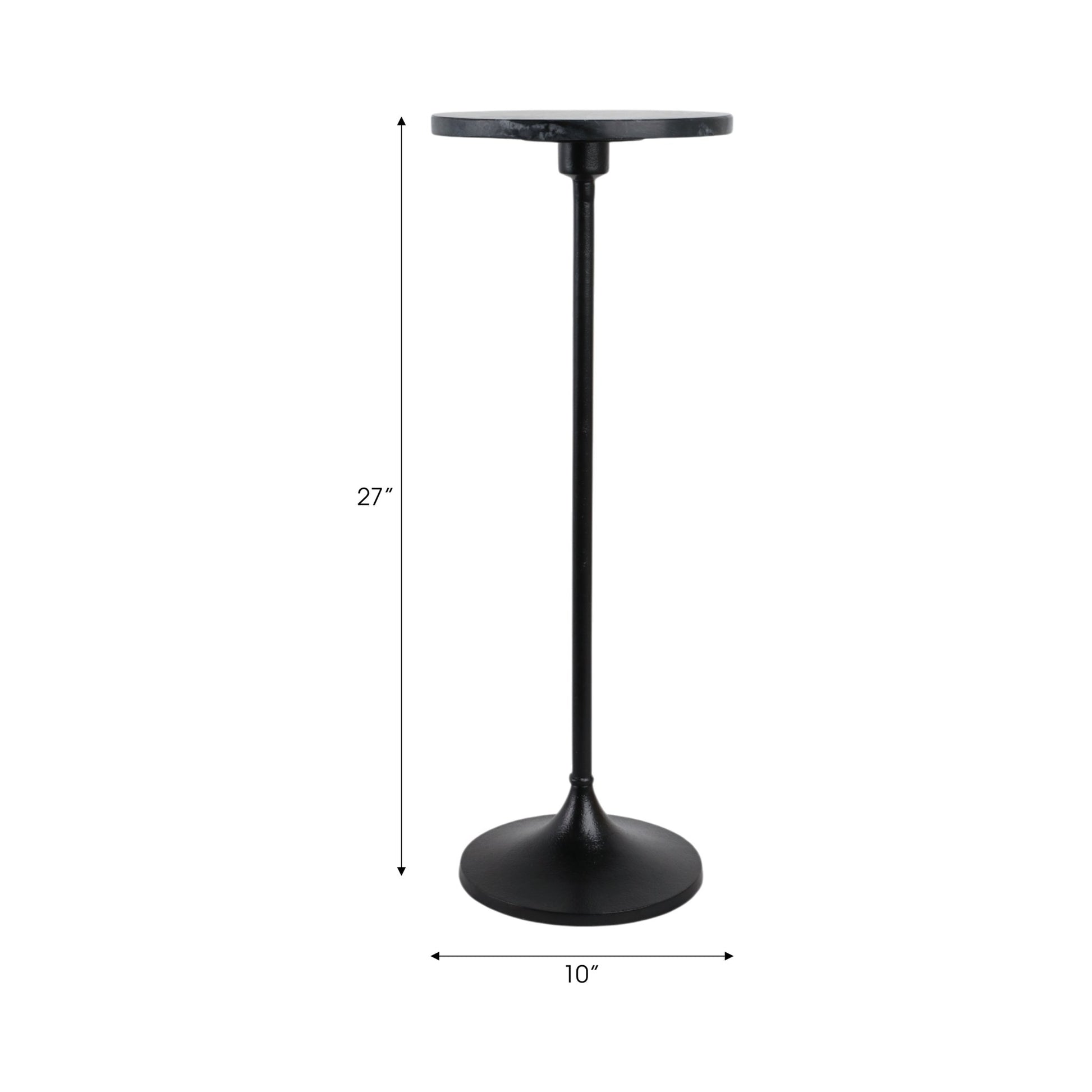 27X10" MARBLE TOP DRINK TABLE, BLACK Accent & End Tables| Sagebrook Home