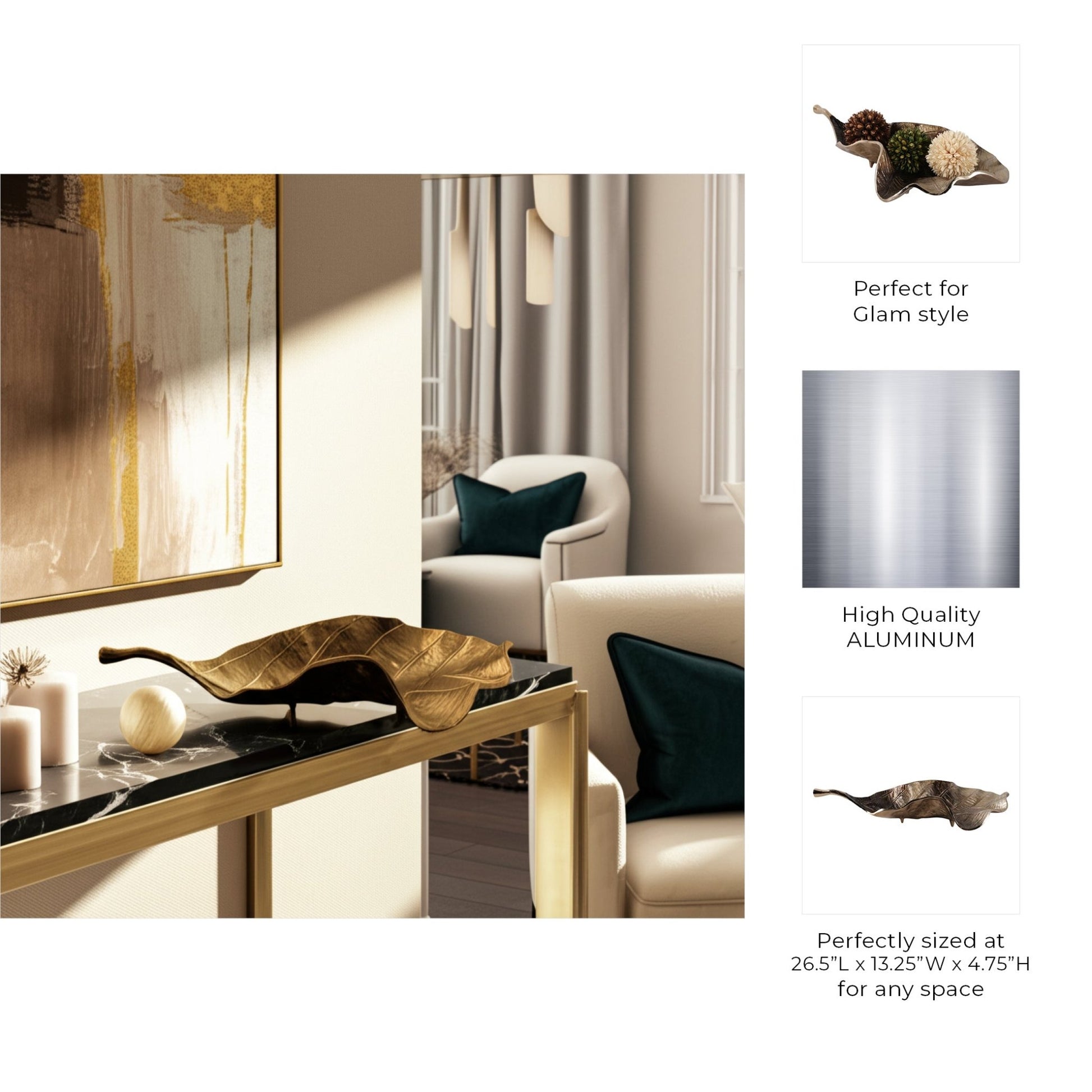 27x14" Leaf Table D?cor, Multi Table Decors| Sagebrook Home