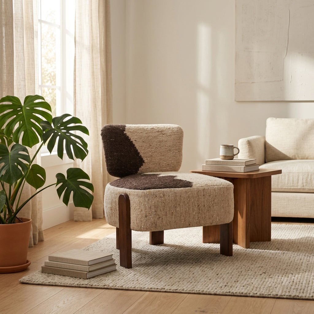 27x26" Textured Accent Chair, Brown/ivory Chairs| Sagebrook Home