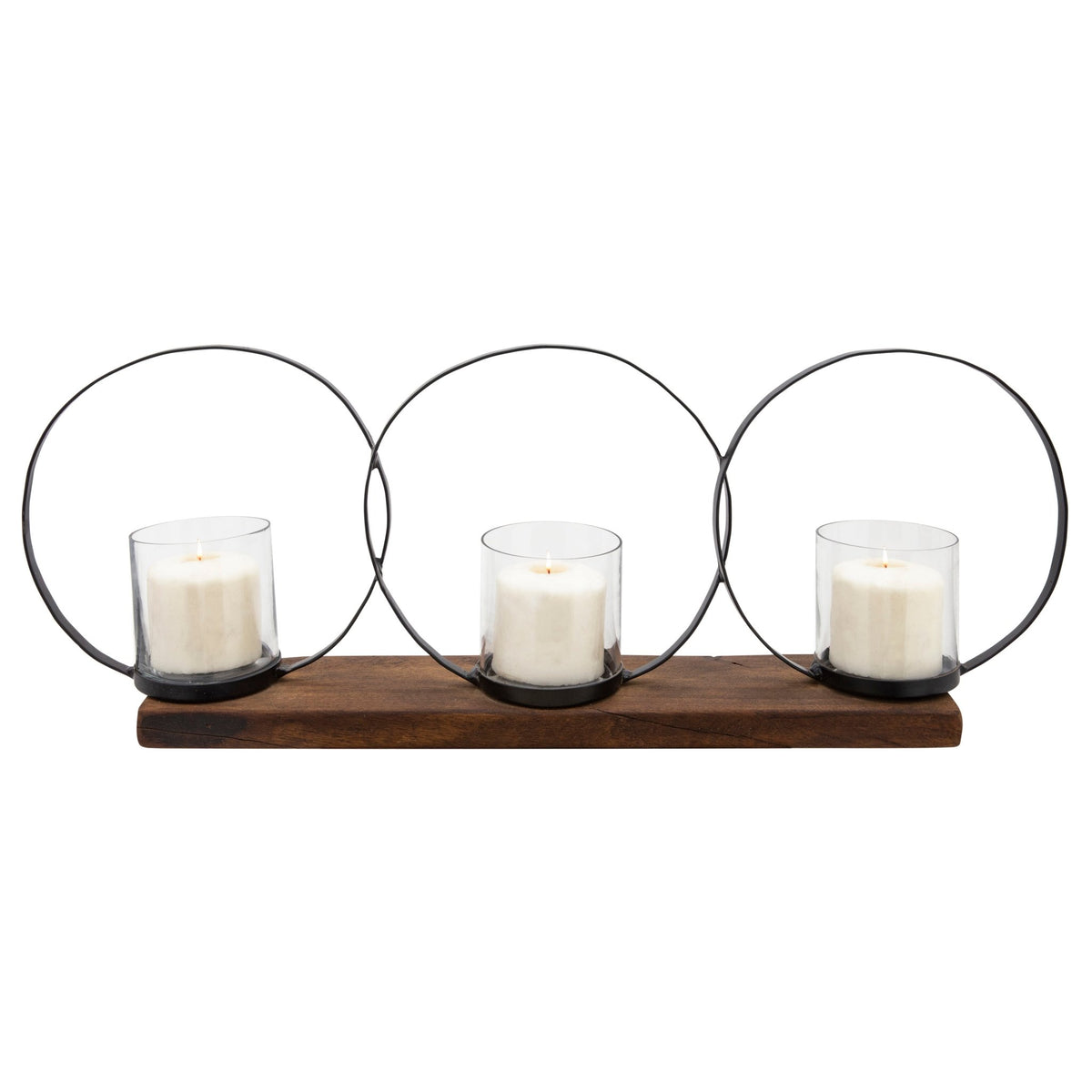 28" 3-CANDLE HOLDERS, BROWN Candle Holders| Sagebrook Home