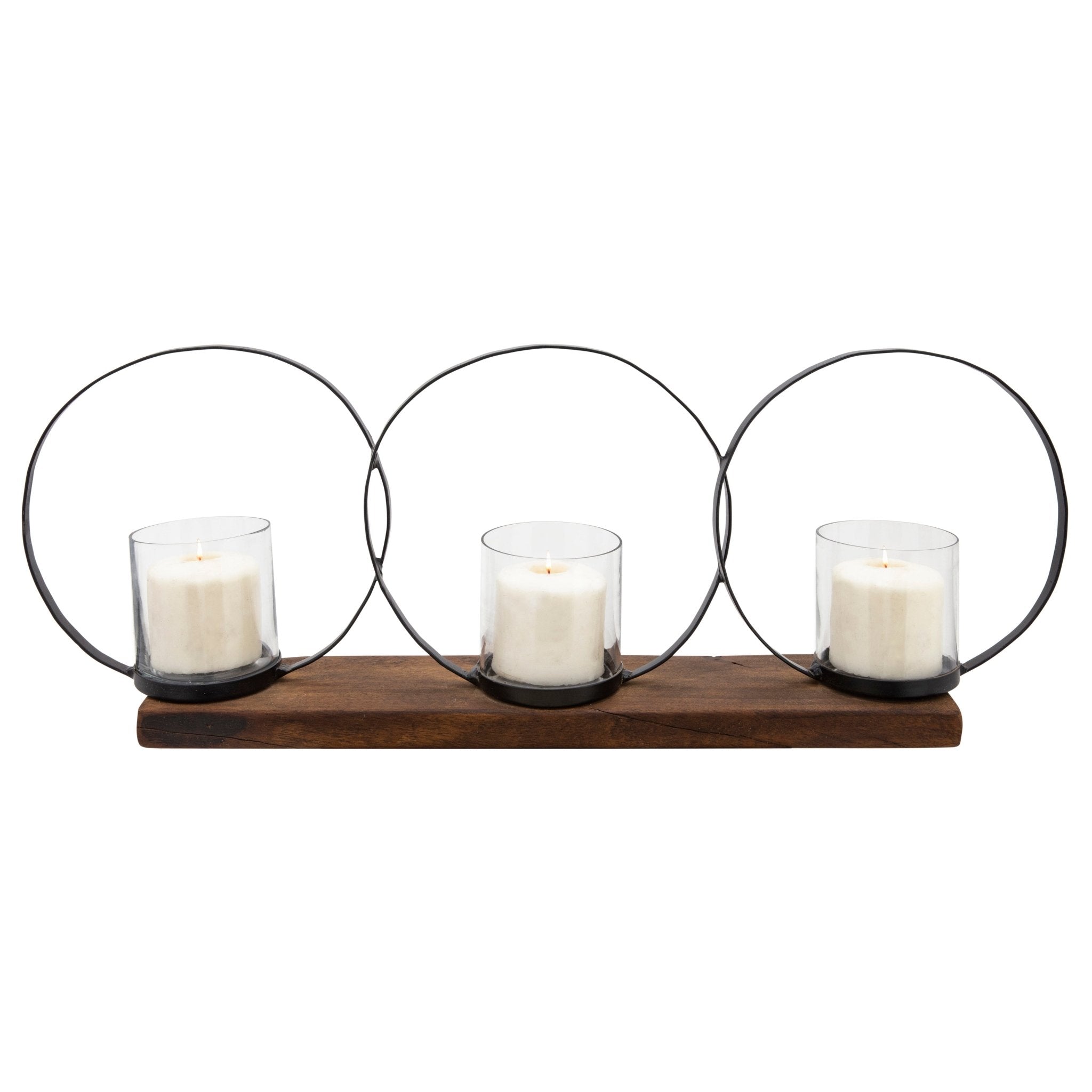 28" 3-CANDLE HOLDERS, BROWN Candle Holders| Sagebrook Home
