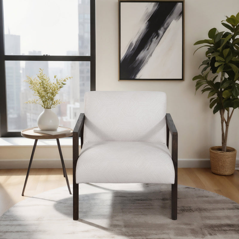 28" Brunner Accent Chair, White/black - Al Rugaib Furniture