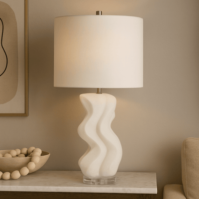 28" LOVELL QUARTZ RESIN TABLE LAMP - Al Rugaib Furniture