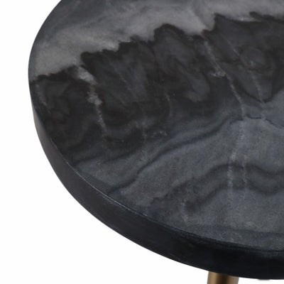 طاولة مشروبات بسطح رخام رمادي أنيق وقاعدة أنابيب MS