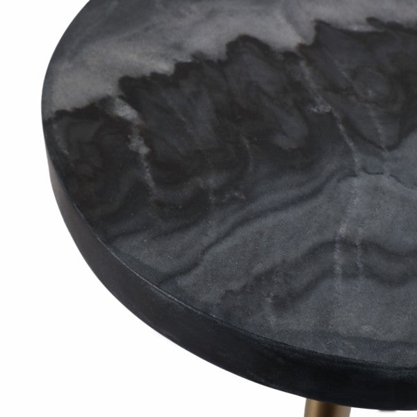 طاولة مشروبات بسطح رخام رمادي أنيق وقاعدة أنابيب MS