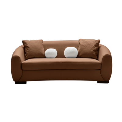 Boucle Leather Loveseat