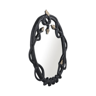 28x22" Snake Mirror, Blk/gld - Al Rugaib Furniture