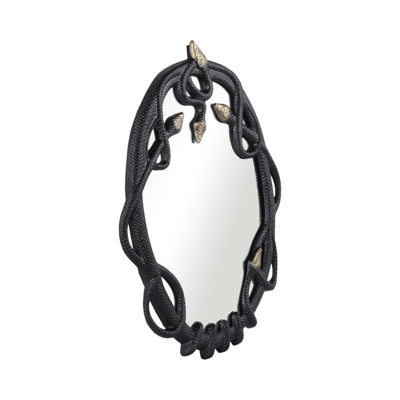 28x22" Snake Mirror, Blk/gld - Al Rugaib Furniture