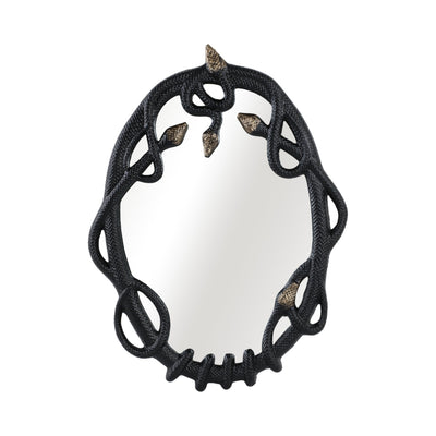 28x22" Snake Mirror, Blk/gld - Al Rugaib Furniture