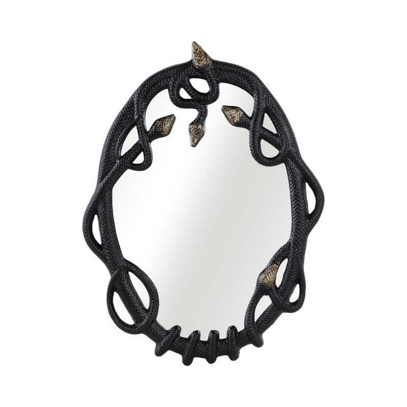 28x22" Snake Mirror, Blk/gld - Al Rugaib Furniture