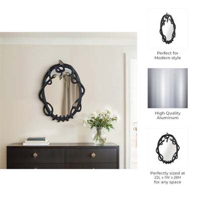 28x22" Snake Mirror, Blk/gld - Al Rugaib Furniture