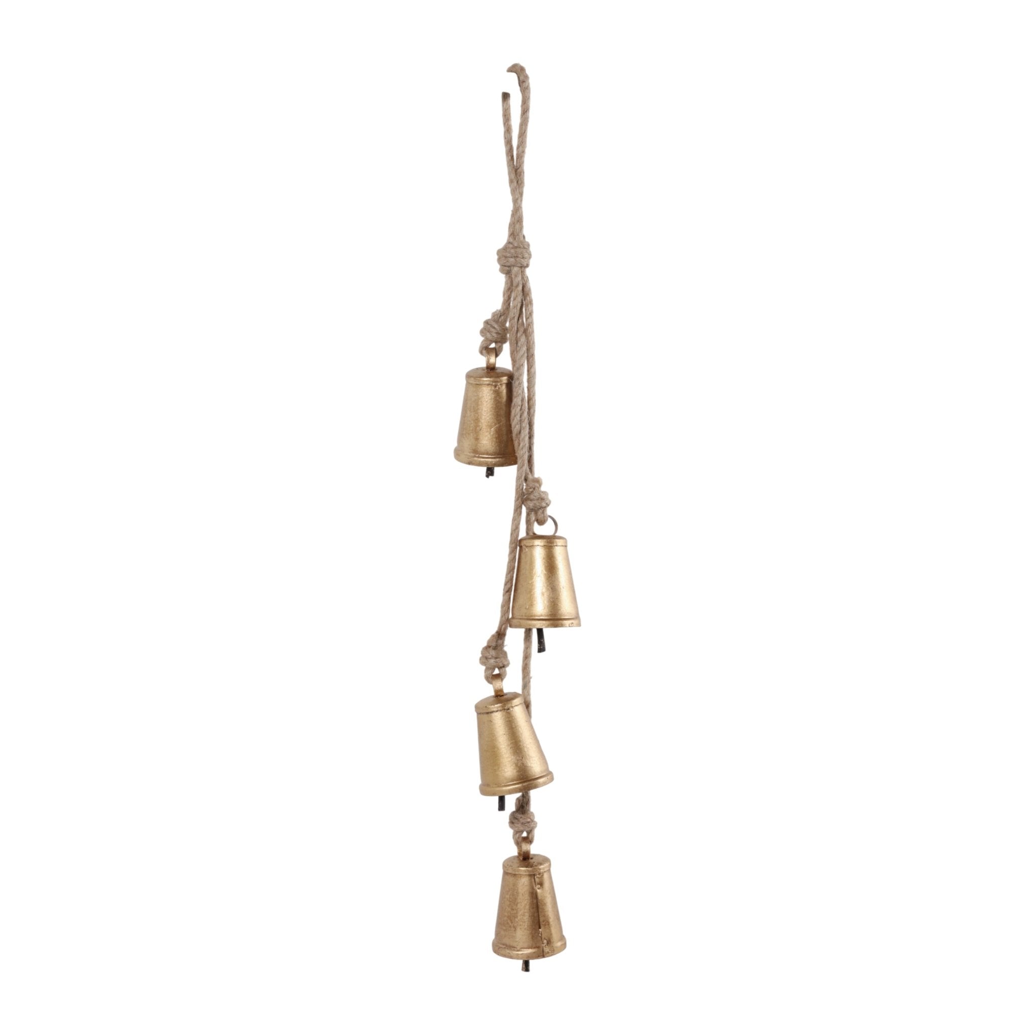 28x3" Hanging Cone Bells Cluster, Gold Planter| Sagebrook Home
