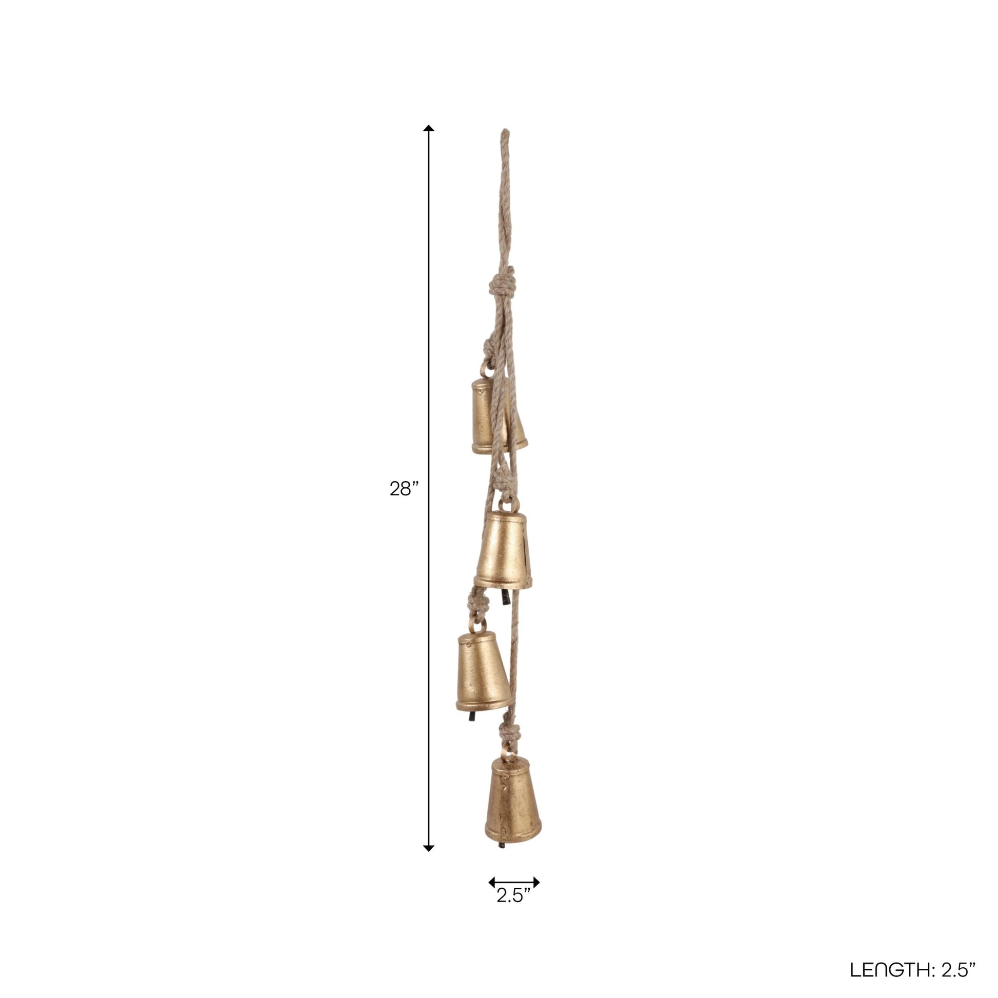 28x3" Hanging Cone Bells Cluster, Gold Planter| Sagebrook Home