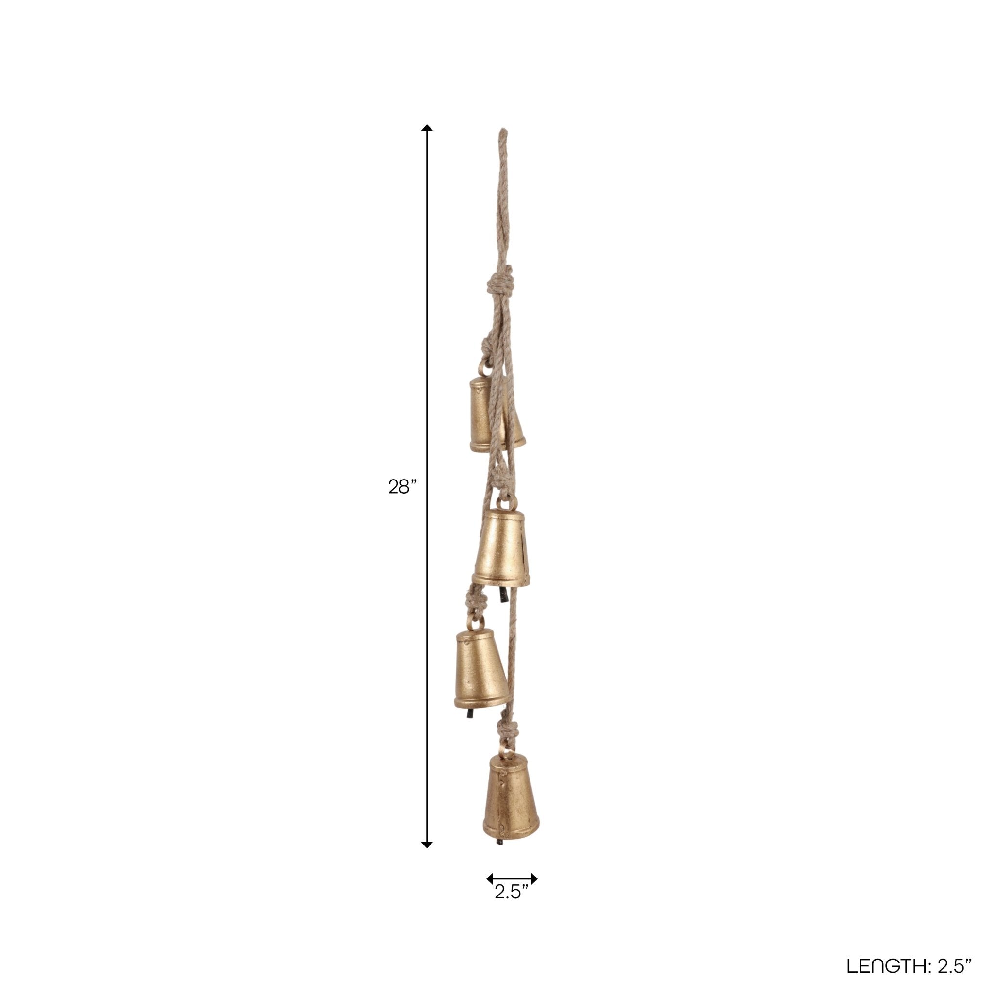 28x3" Hanging Cone Bells Cluster, Gold Planter| Sagebrook Home