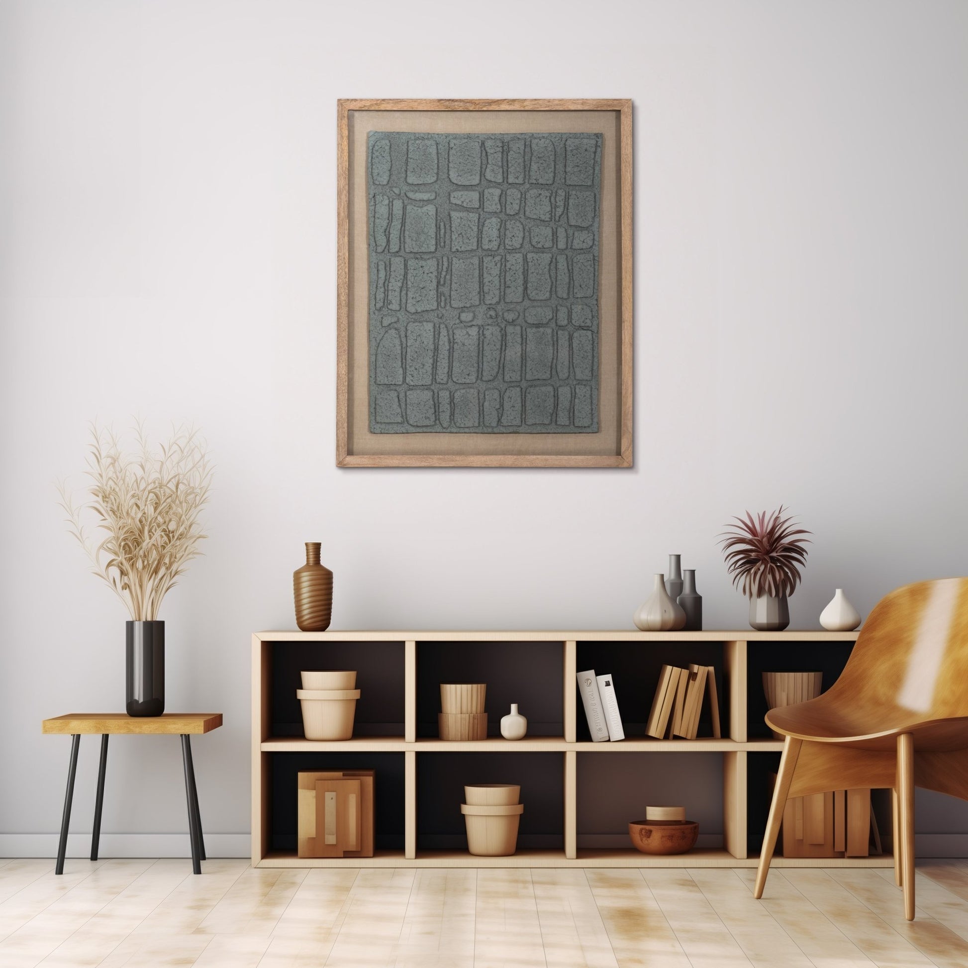28X35 PAPER MACHE WALL ART FRAMED GLASS, DK GRAY Table Decors| Sagebrook Home