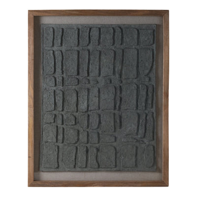 28x35" Paper Mache Wall Art W/wooden Frame /glass - Al Rugaib Furniture