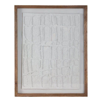 28x35" Paper Mache Wall Art W/wooden Frame /glass - Al Rugaib Furniture