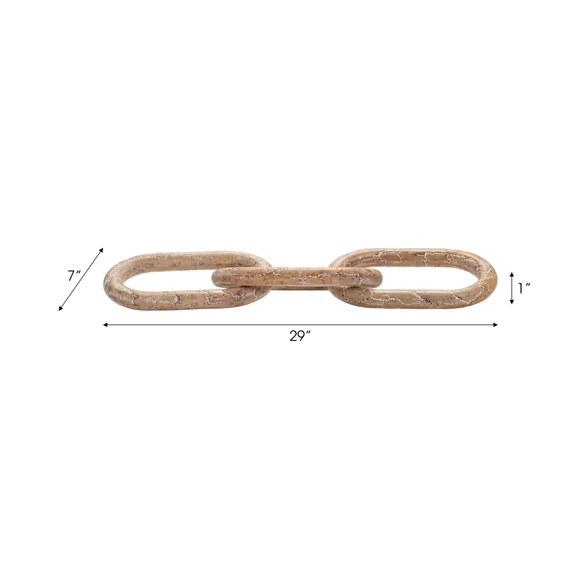 29" Desta Dark Wood Link Chain Table Decors| Sagebrook Home