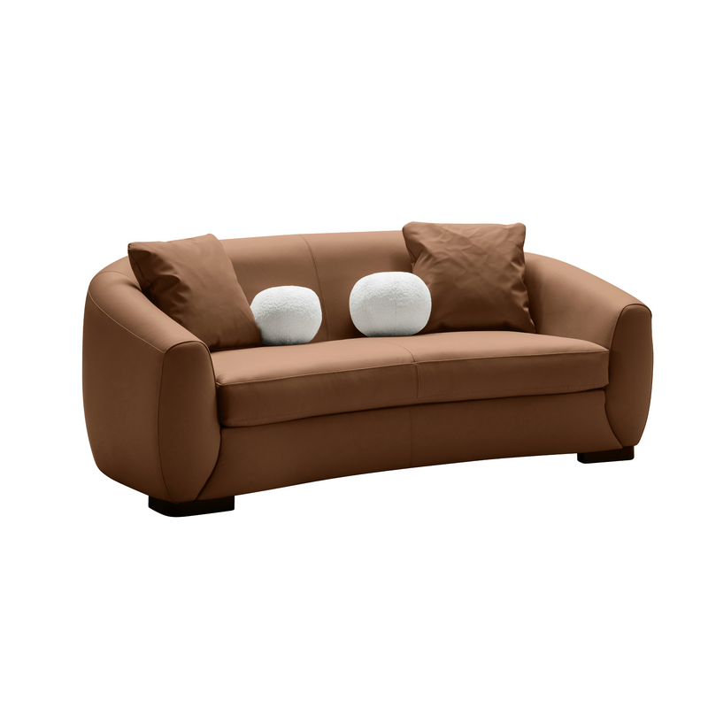 Boucle Leather Loveseat