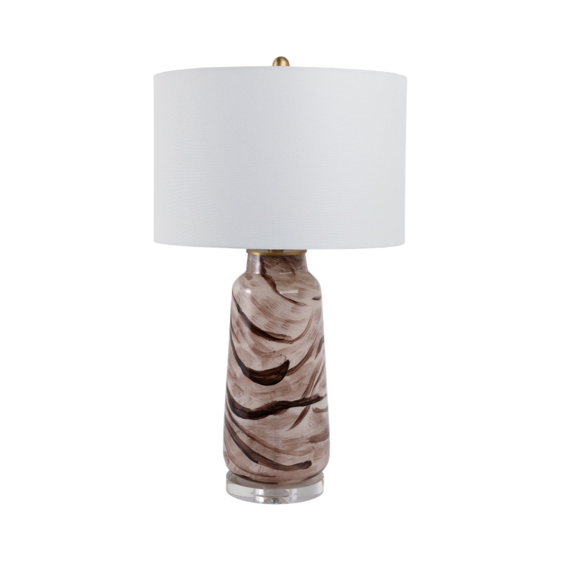 29x17" Swirled Glass Table Lamp, Brown Table Decors| Sagebrook Home