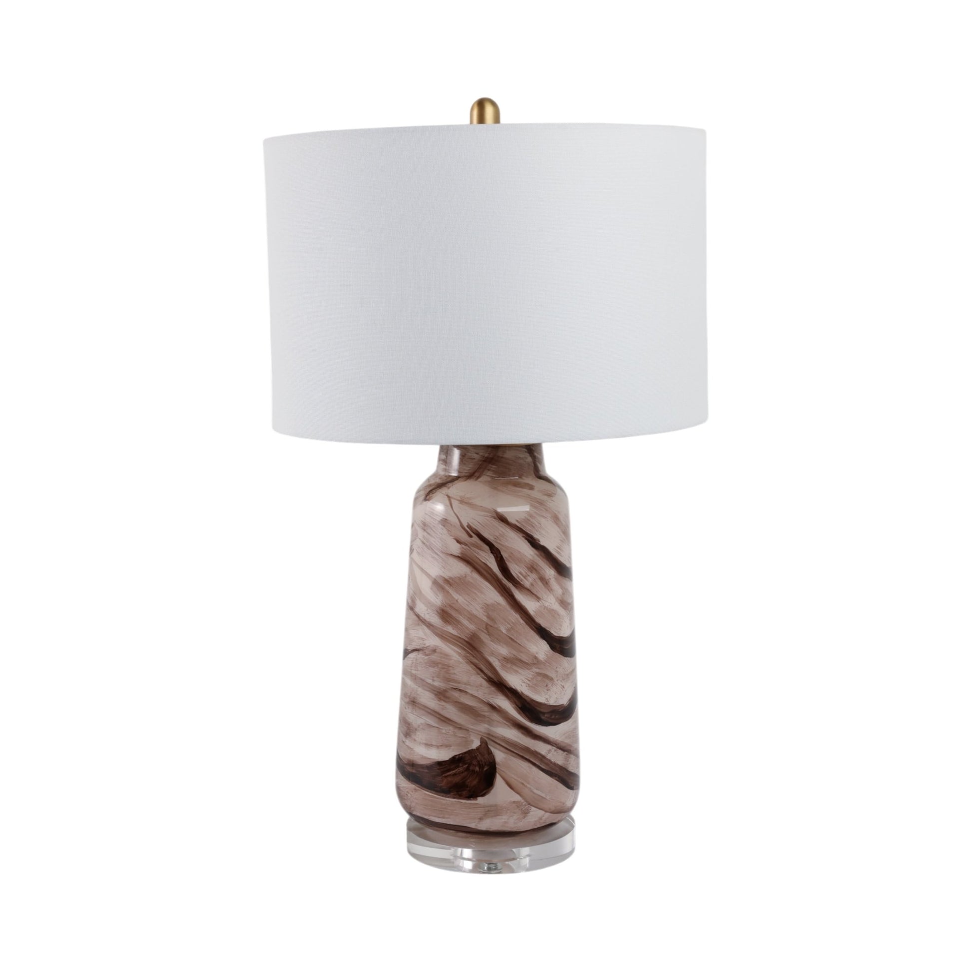 29x17" Swirled Glass Table Lamp, Brown Table Decors| Sagebrook Home