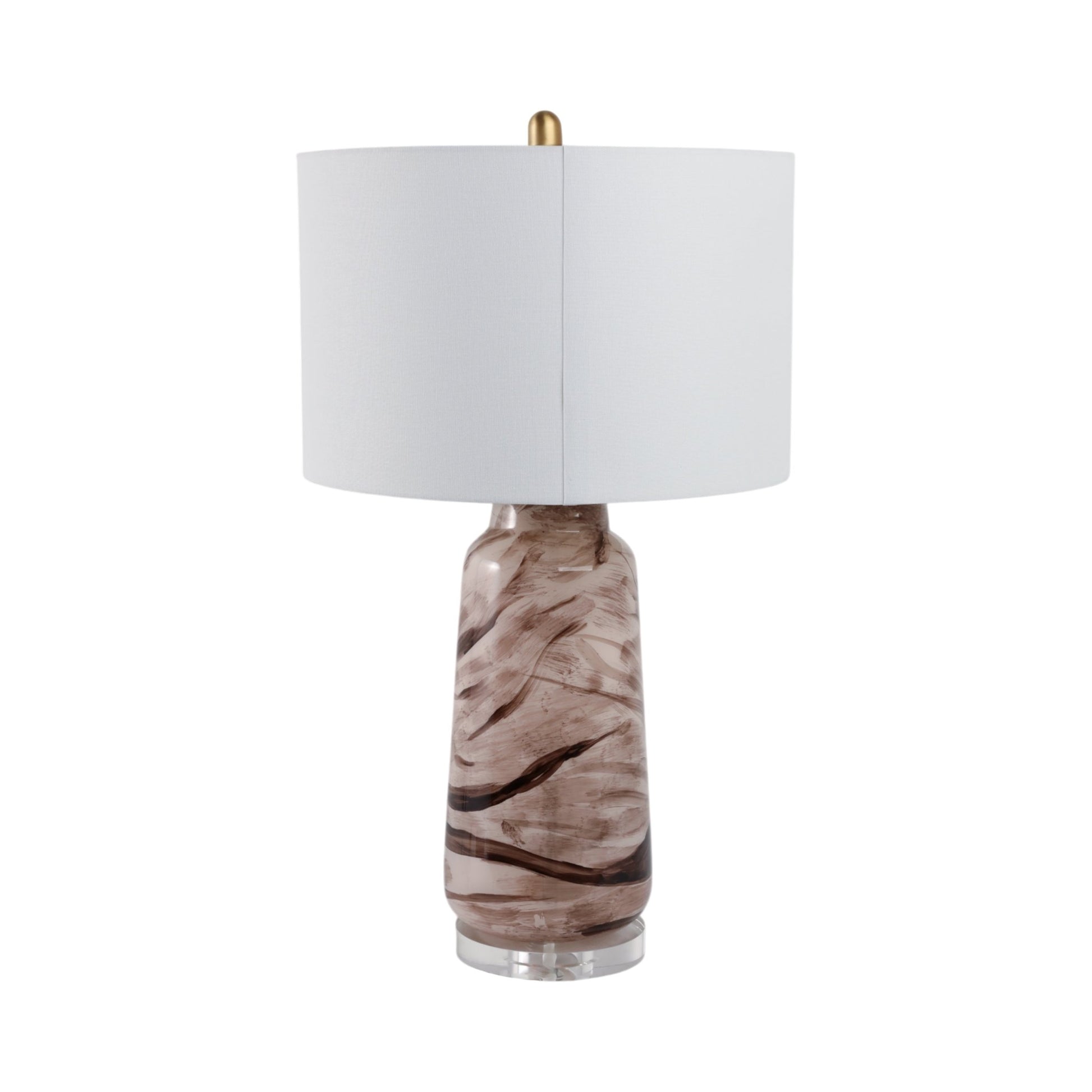 29x17" Swirled Glass Table Lamp, Brown Table Decors| Sagebrook Home