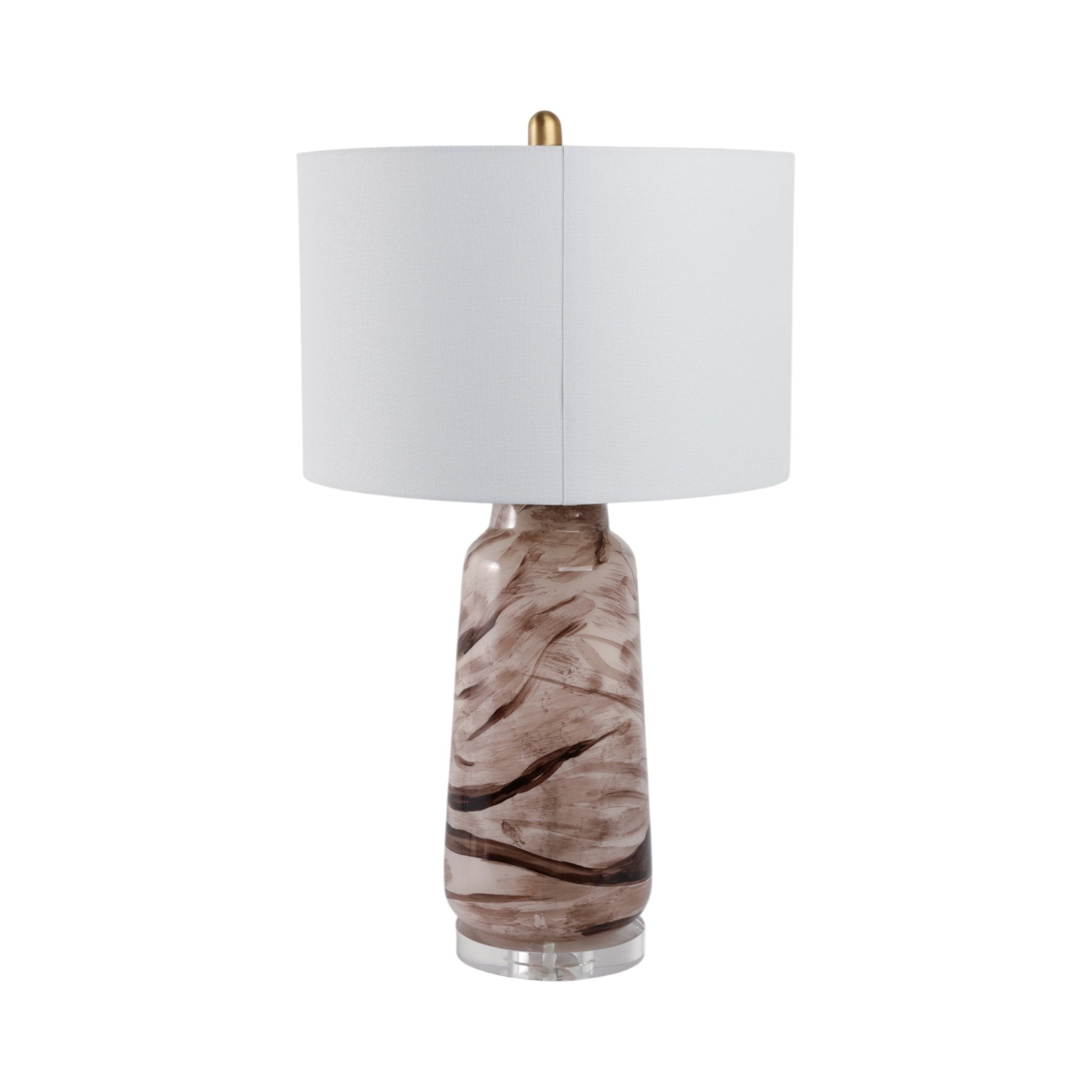 29x17" Swirled Glass Table Lamp, Brown Table Decors| Sagebrook Home
