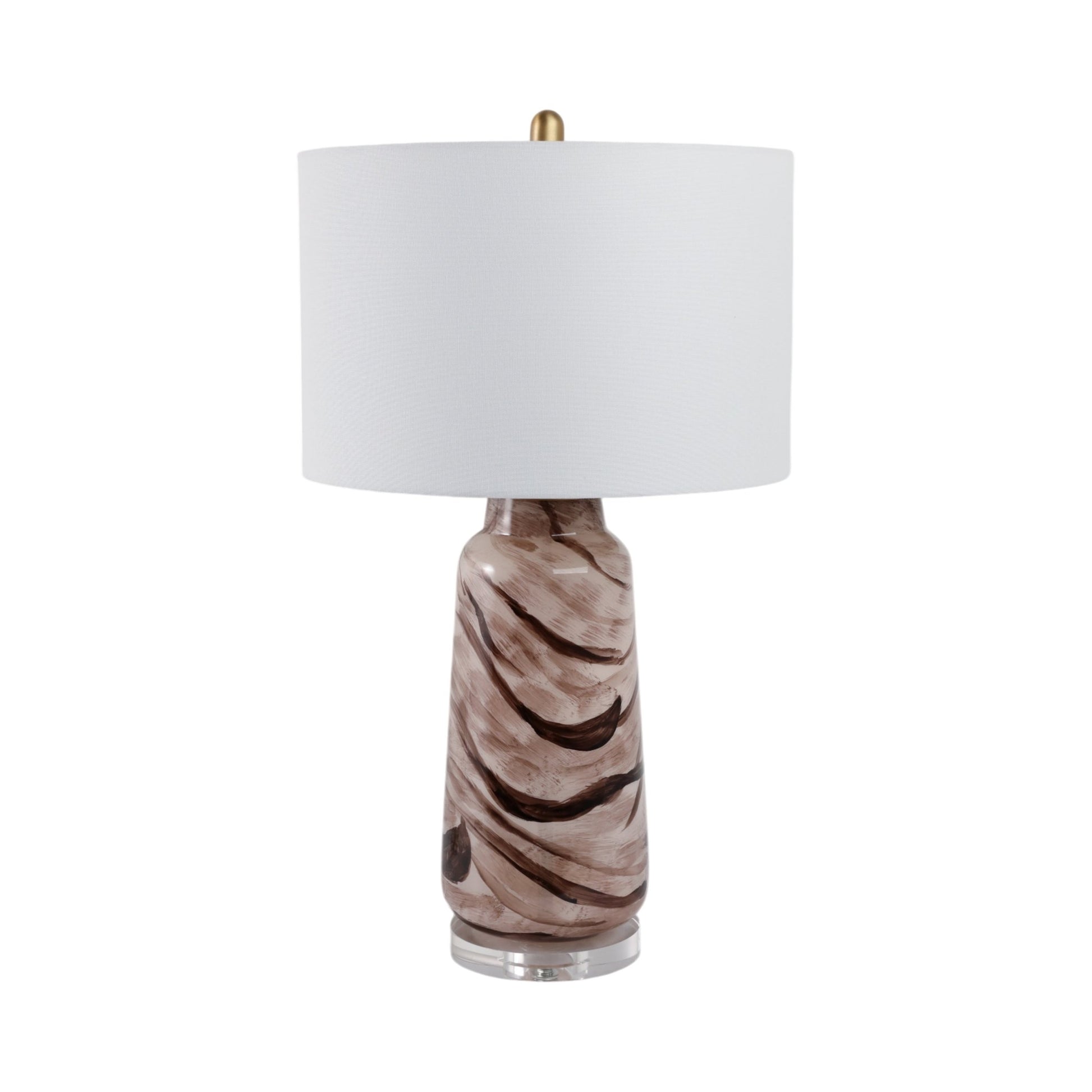 29x17" Swirled Glass Table Lamp, Brown Table Decors| Sagebrook Home