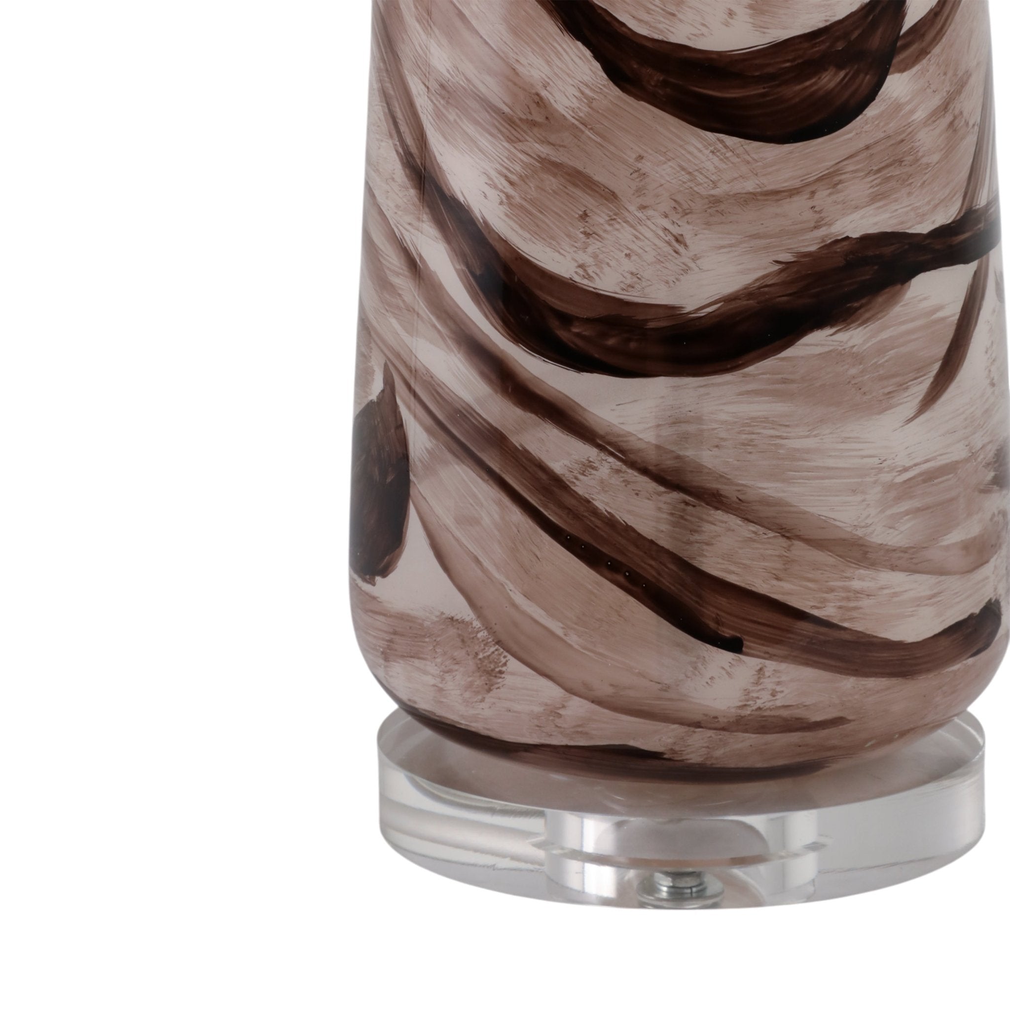 29x17" Swirled Glass Table Lamp, Brown Table Decors| Sagebrook Home