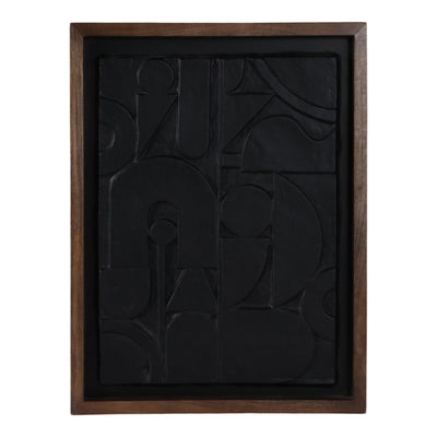 29x22" Paper Mache Wall Art, Black/dark Brown - Al Rugaib Furniture