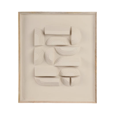 29x25" Geometric Ecomix Wall Art, Ivory - Al Rugaib Furniture