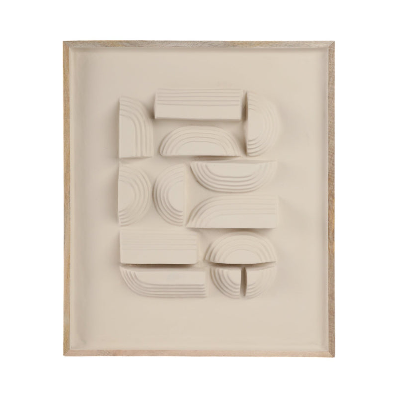 29x25" Geometric Ecomix Wall Art, Ivory - Al Rugaib Furniture