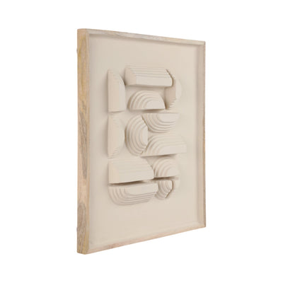 29x25" Geometric Ecomix Wall Art, Ivory - Al Rugaib Furniture