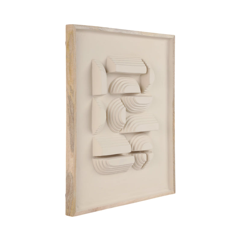 29x25" Geometric Ecomix Wall Art, Ivory - Al Rugaib Furniture