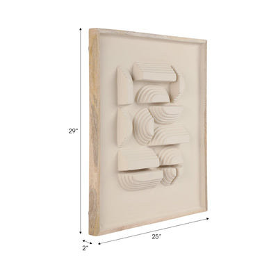 29x25" Geometric Ecomix Wall Art, Ivory - Al Rugaib Furniture