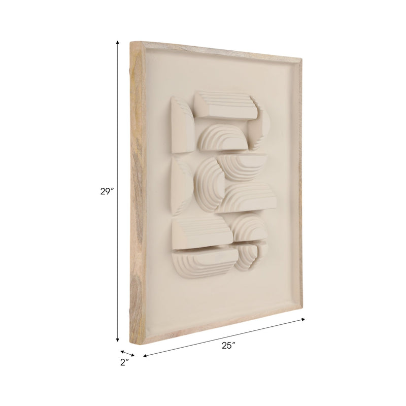 29x25" Geometric Ecomix Wall Art, Ivory - Al Rugaib Furniture