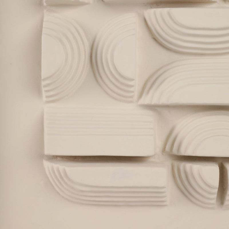 29x25" Geometric Ecomix Wall Art, Ivory - Al Rugaib Furniture