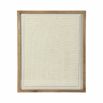 29X35 PAPER MACHE WALL ART FRAMED GLASS, GRAY - Al Rugaib Furniture