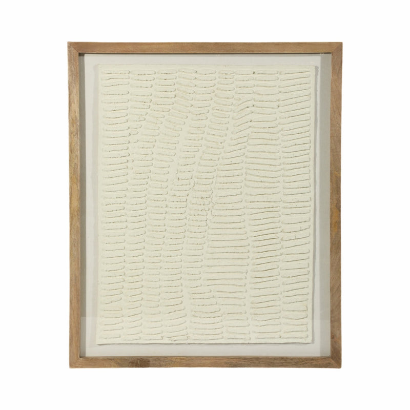 29X35 PAPER MACHE WALL ART FRAMED GLASS, GRAY - Al Rugaib Furniture