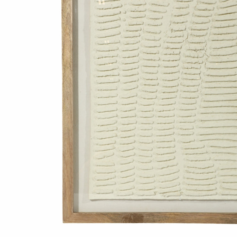 29X35 PAPER MACHE WALL ART FRAMED GLASS, GRAY - Al Rugaib Furniture