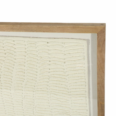 29X35 PAPER MACHE WALL ART FRAMED GLASS, GRAY - Al Rugaib Furniture