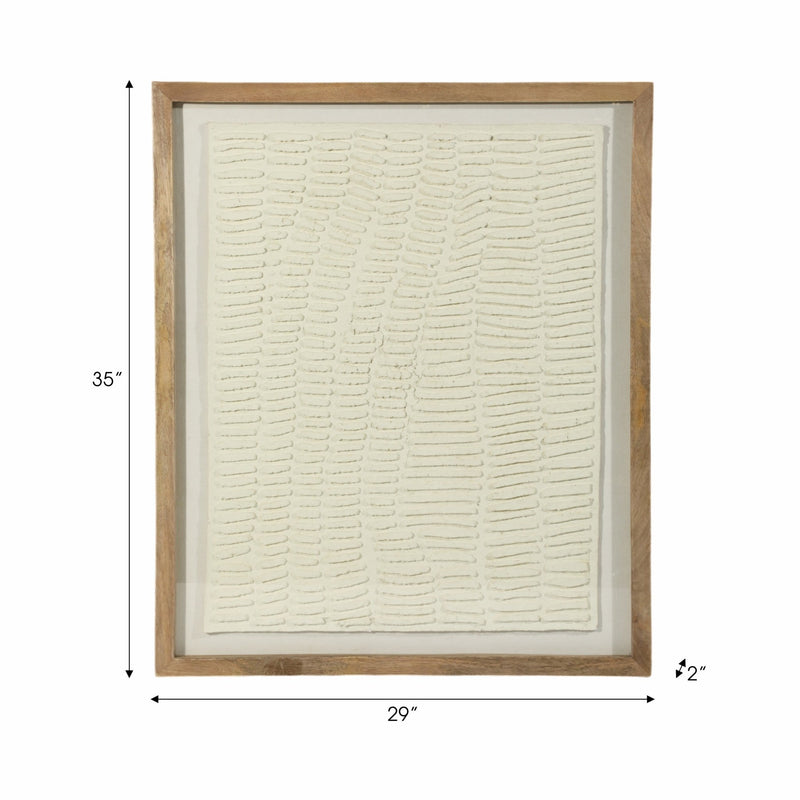 29X35 PAPER MACHE WALL ART FRAMED GLASS, GRAY - Al Rugaib Furniture